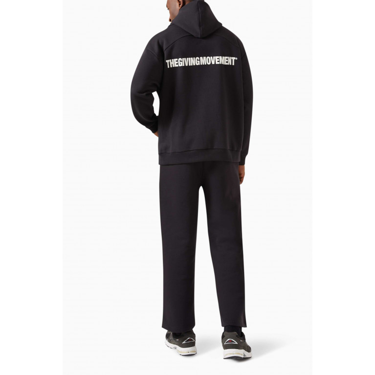 The Giving Movement - 2 in 1 Hoodie in Organic Cotton Blend Black