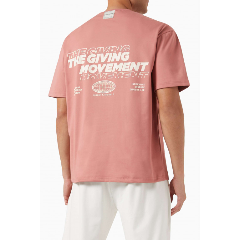 The Giving Movement - Oversized Eco-print T-shirt in Light Softskin100© Pink