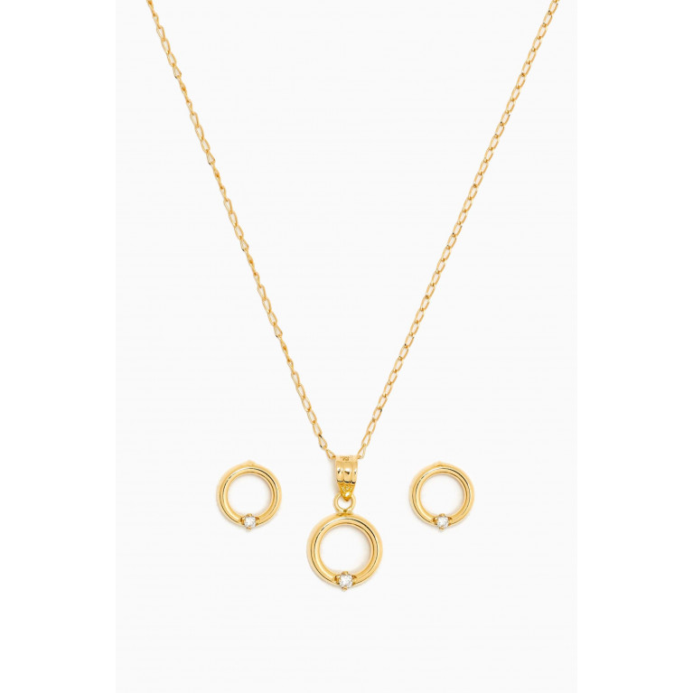 Baby Fitaihi - The Golden Ring Diamond Earrings & Necklace Set in 18kt Gold