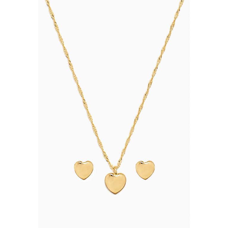 Baby Fitaihi - Heart Earrings & Necklace Set in 18kt Gold