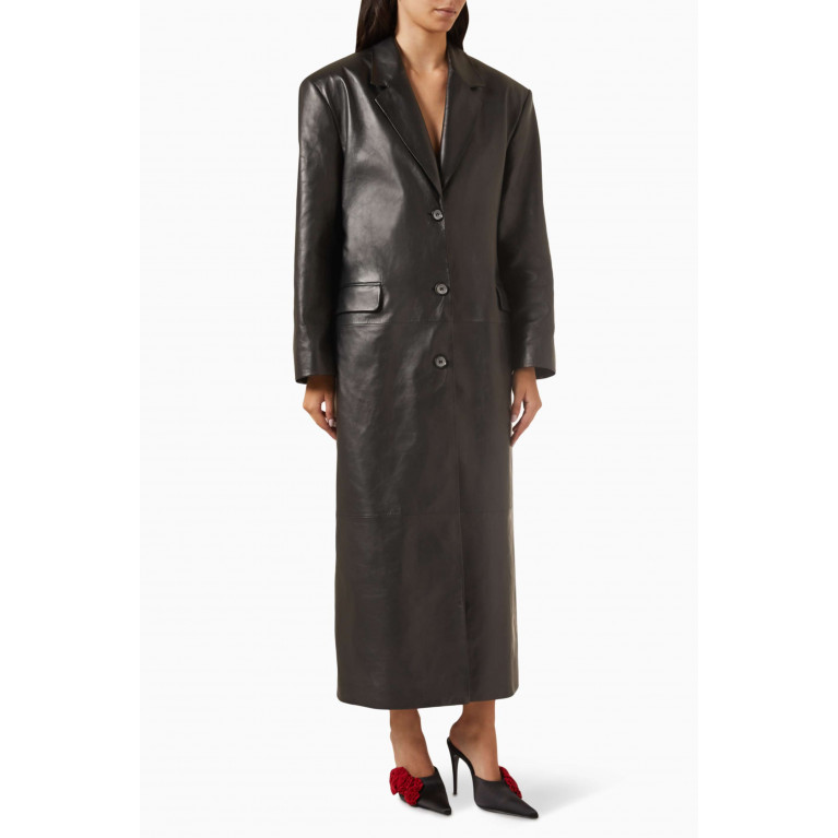 Magda Butrym - Single-breasted Coat in Leather