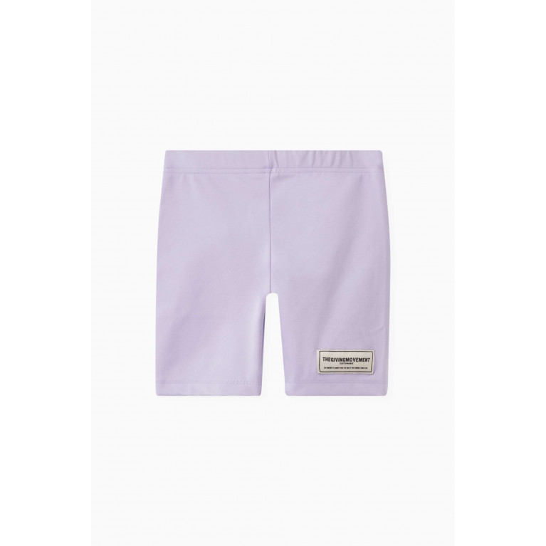 The Giving Movement - Logo Biker Shorts in Recycled Softskin100© Purple