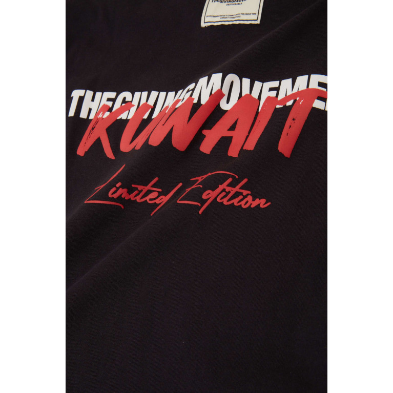 The Giving Movement - Kuwait-print Logo T-shirt in Cottonsey100© Black