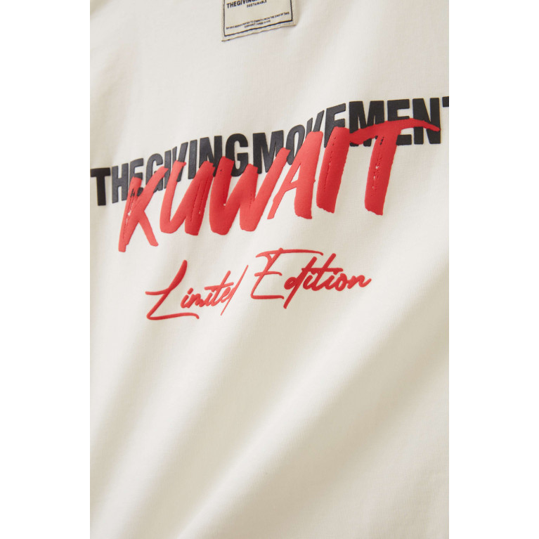 The Giving Movement - Kuwait-print Logo T-shirt in Cottonsey100© Neutral
