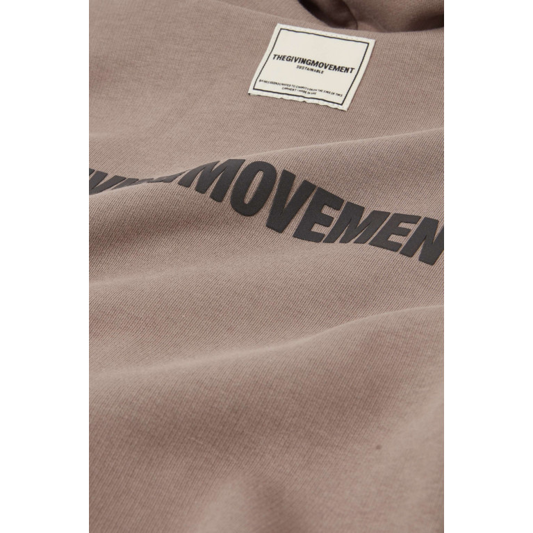 The Giving Movement - Logo Zipped Hoodie in Organic Cotton-blend Neutral