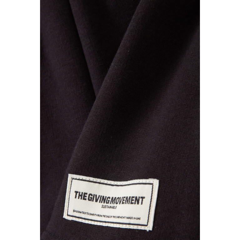 The Giving Movement - Logo Lounge Shorts in Organic Cotton-blend Black