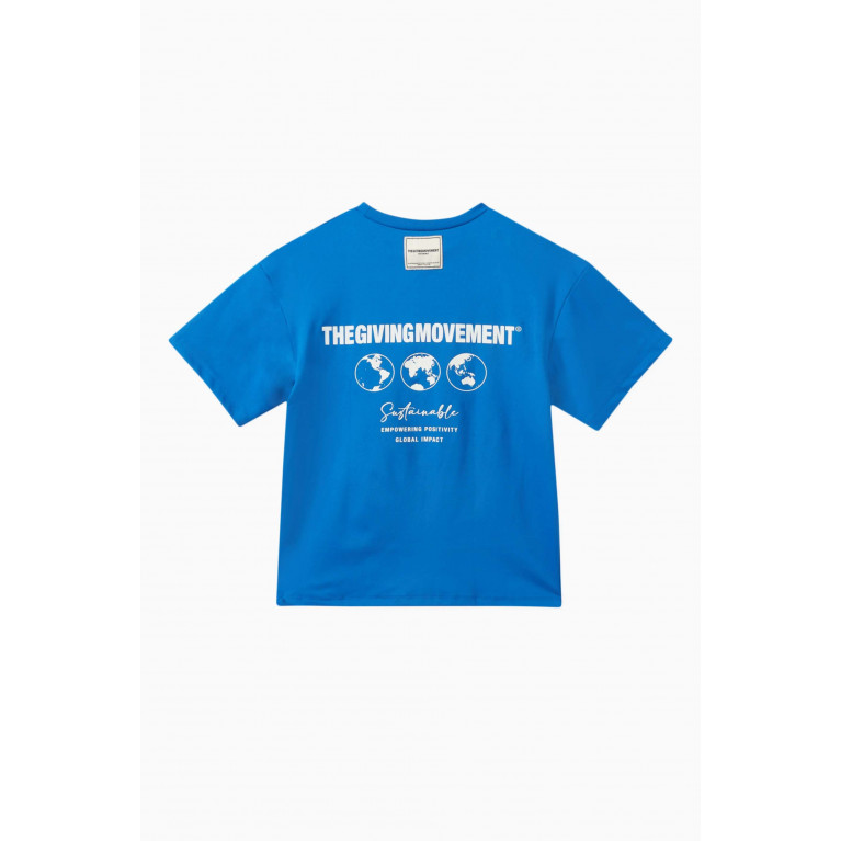 The Giving Movement - Oversized Global-print T-shirt in Light Softskin100© Blue