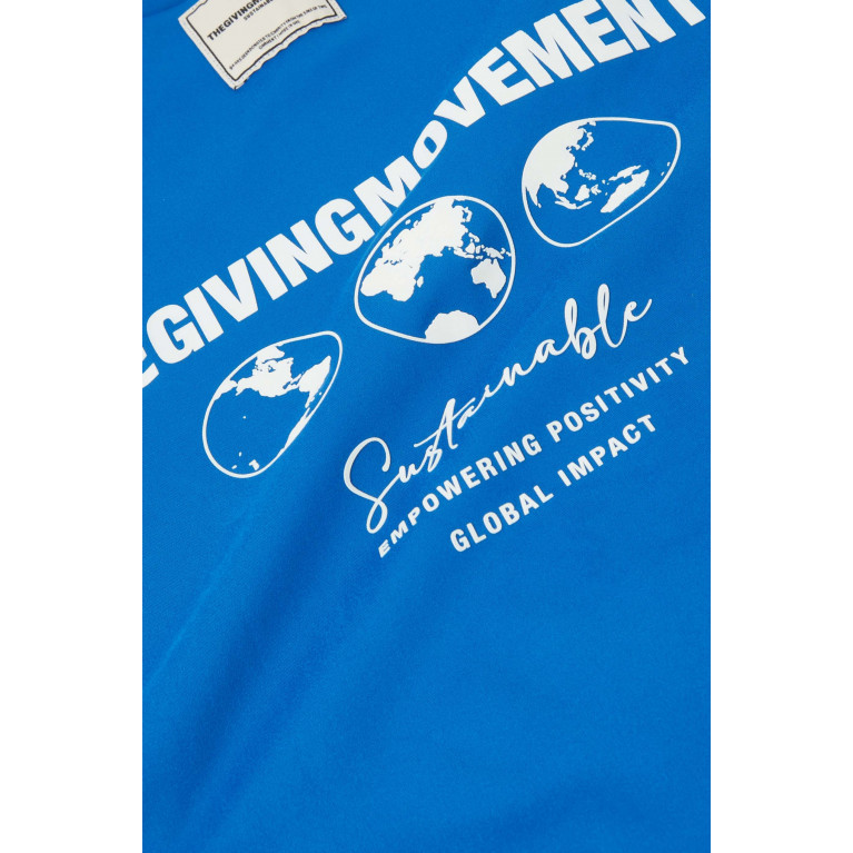 The Giving Movement - Oversized Global-print T-shirt in Light Softskin100© Blue