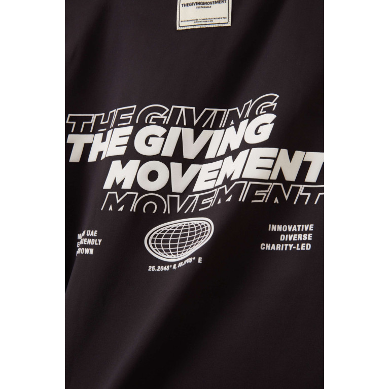 The Giving Movement - Eco-print Logo T-shirt in Light Softskin100© Black