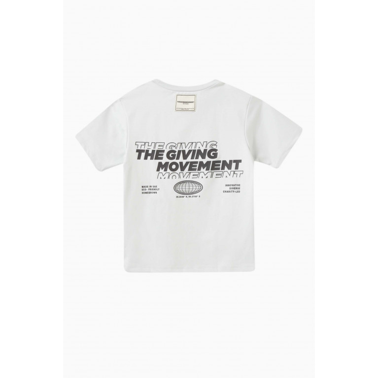 The Giving Movement - Eco-print Logo T-shirt in Light Softskin100© Grey