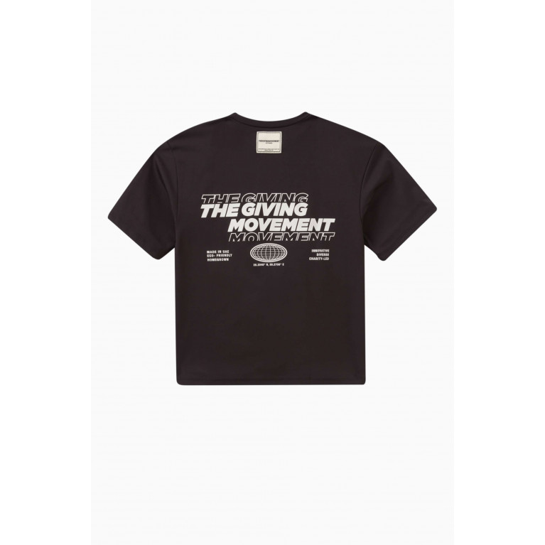 The Giving Movement - Oversized Eco-print Logo T-shirt in Light Softskin100© Black