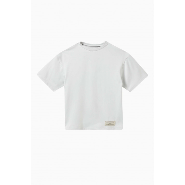 The Giving Movement - Oversized Eco-print Logo T-shirt in Light Softskin100© Grey