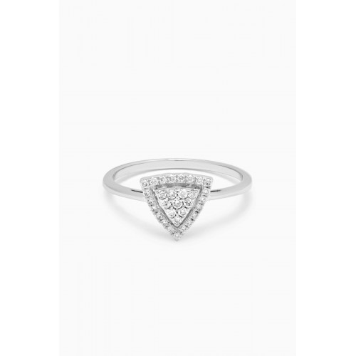 Damas - Illusion Triangle Diamond Ring in 18kt White Gold