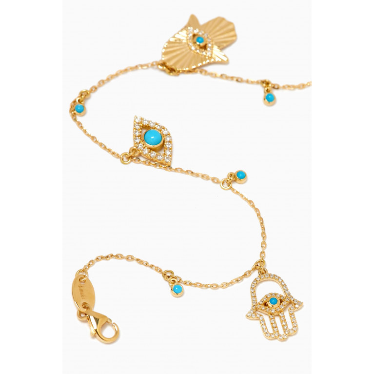 Damas - Talisman Mixed Charm Bracelet in 18kt Yellow Gold