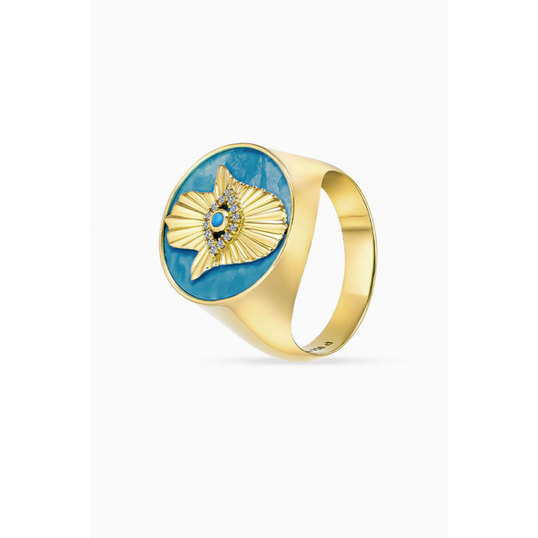 Damas - Talisman Hand of Fatima Signet Ring in 18kt Yellow Gold