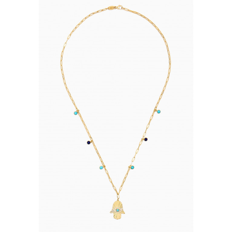 Damas - Talisman Hand of Fatima Charm Necklace in 18kt Yellow Gold