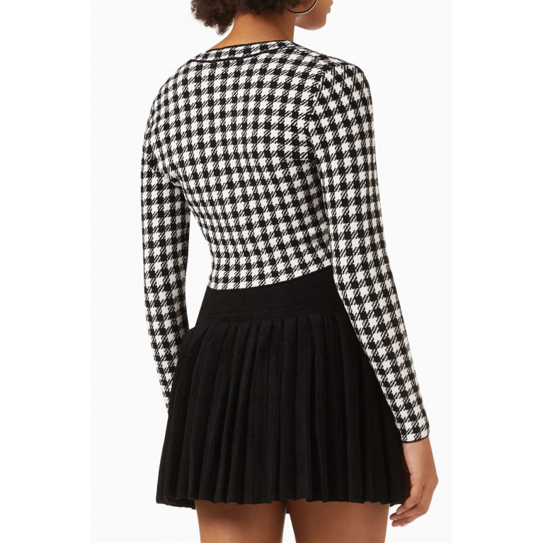 Sandro - Meel Cropped Gingham Cardigan in Jacquard-knit