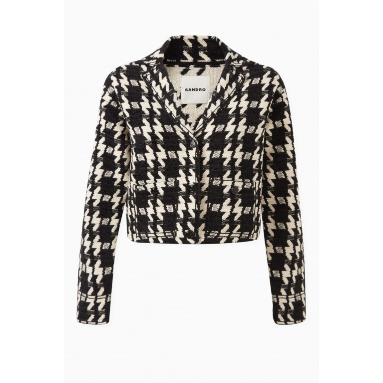 Sandro - Bree Houndstooth Jacket in Cotton-knit