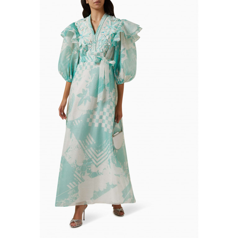 Pankaj & Nidhi - Liana Embellished Maxi Dress in Organza