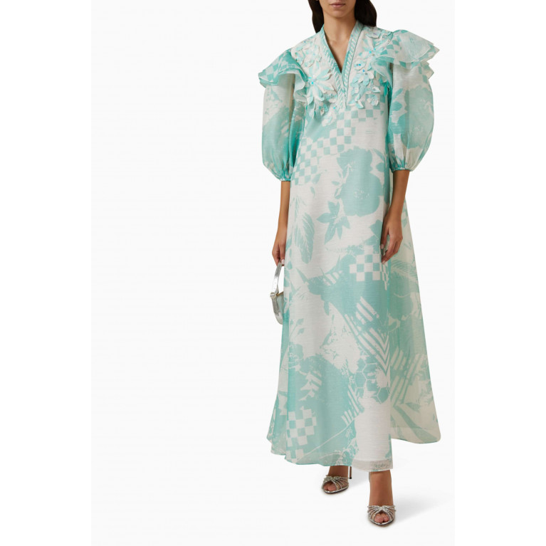 Pankaj & Nidhi - Liana Embellished Maxi Dress in Organza