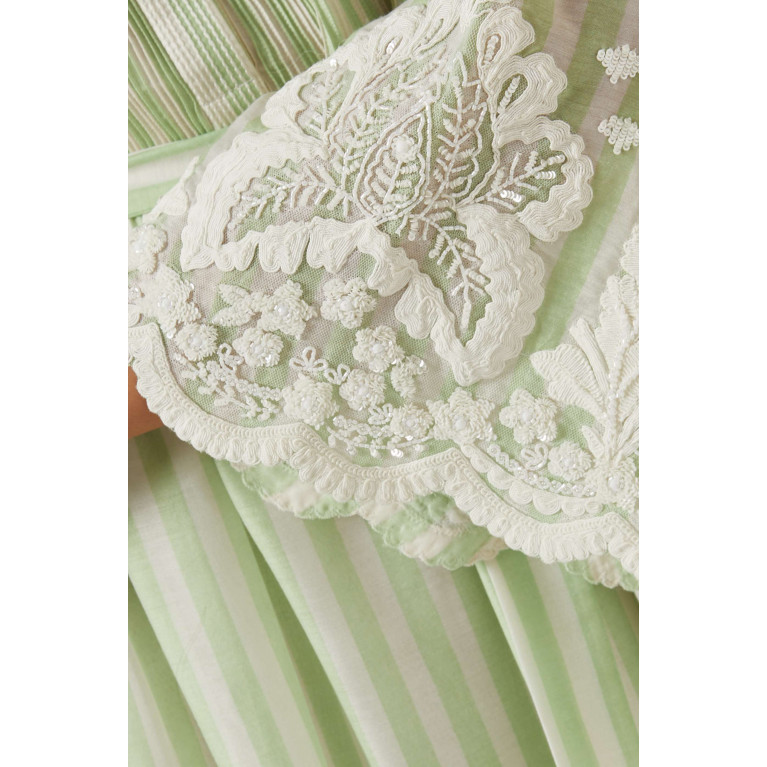 Pankaj & Nidhi - Delicate Embroidered Maxi Dress in Cotton-silk