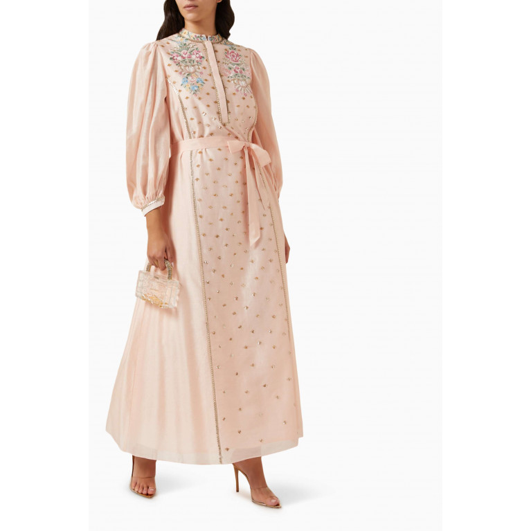 Pankaj & Nidhi - Vienna Sequin-embellished Maxi Dress in Cotton-silk