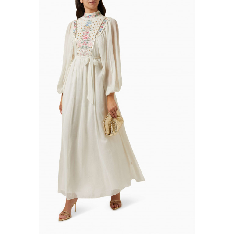 Pankaj & Nidhi - Vienna Embroidered Maxi Dress in Chiffon