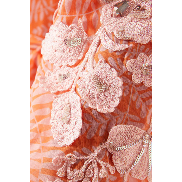 Pankaj & Nidhi - Penelope Embellished Wrap Maxi Dress in Chiffon