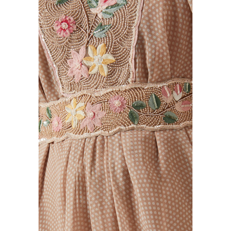Pankaj & Nidhi - Truce Embellished Maxi Dress in Chiffon Neutral