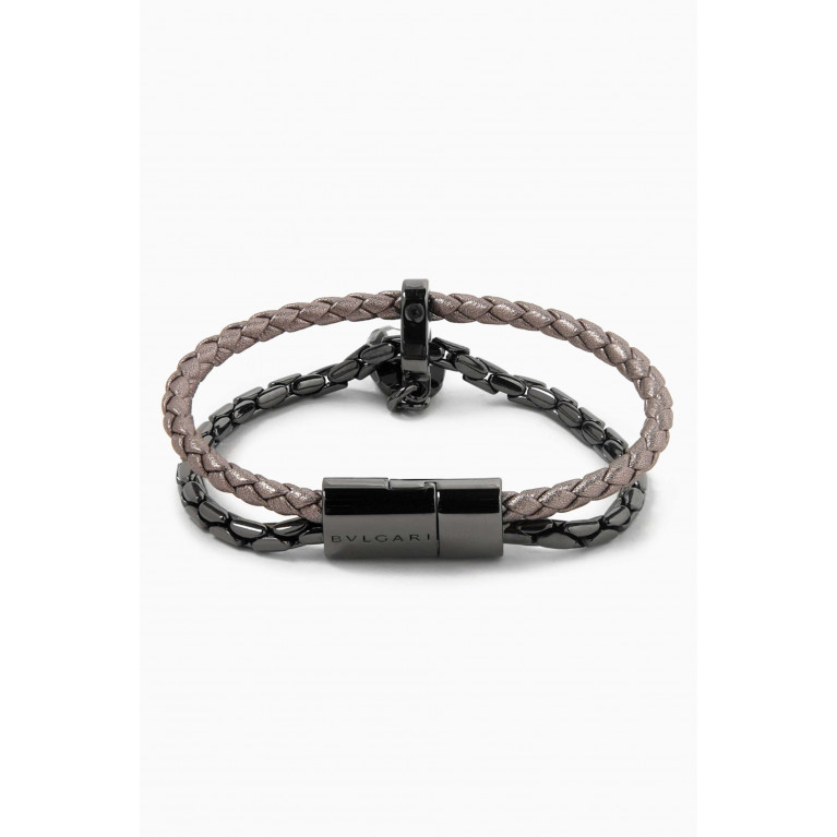 BVLGARI - Serpenti Forever Bracelet in Braided Leather & Metal