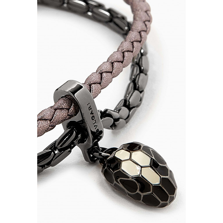BVLGARI - Serpenti Forever Bracelet in Braided Leather & Metal