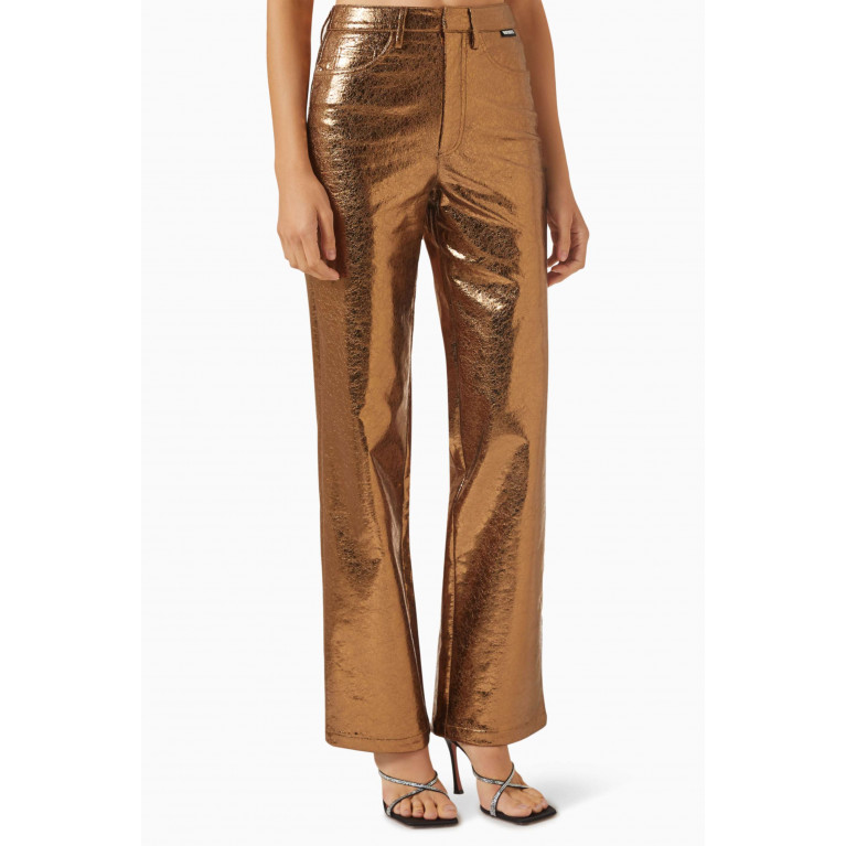 Rotate - High-waist Pants in Textured-fabric