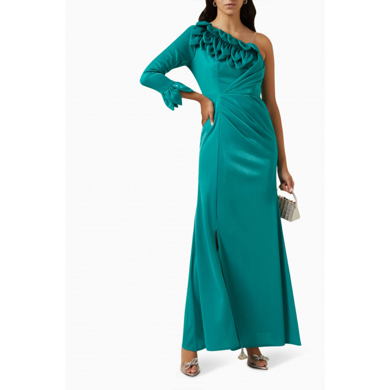 Amri - Belted Maxi Dress Green
