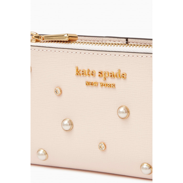 Kate Spade New York - Small Slim Purl Embellished Bifold Wallet in Leather