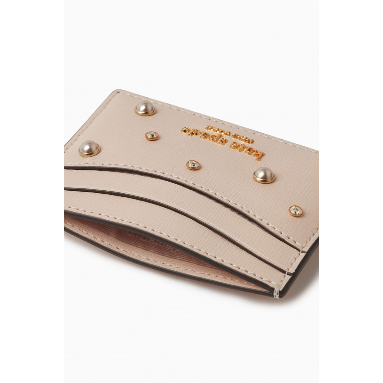 Kate Spade New York - Purl Embellished Card Holder in Saffiano Leather