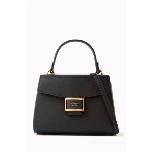 Kate Spade New York - Small Kate Top Handle Bag in Leather Black