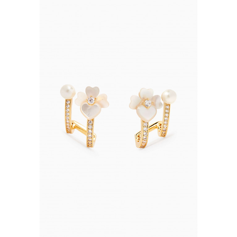 Kate Spade New York - Precious Pansy Double Huggie Earrings