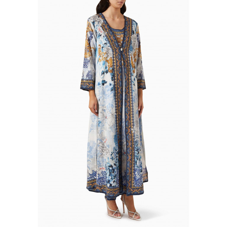 Rajdeep Ranawat - Printed Dress & Jacket Set in Cotton