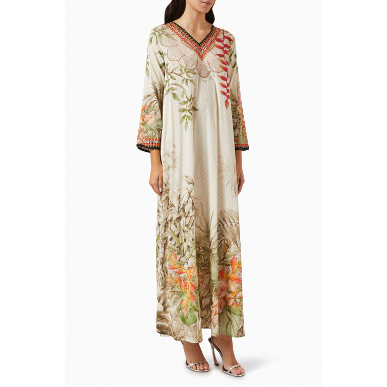 Rajdeep Ranawat - Printed Jalabiya Dress in Cotton