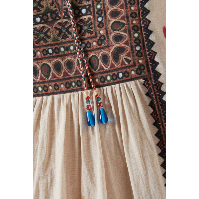 Rajdeep Ranawat - Printed Panelled Kaftan Dress in Cotton