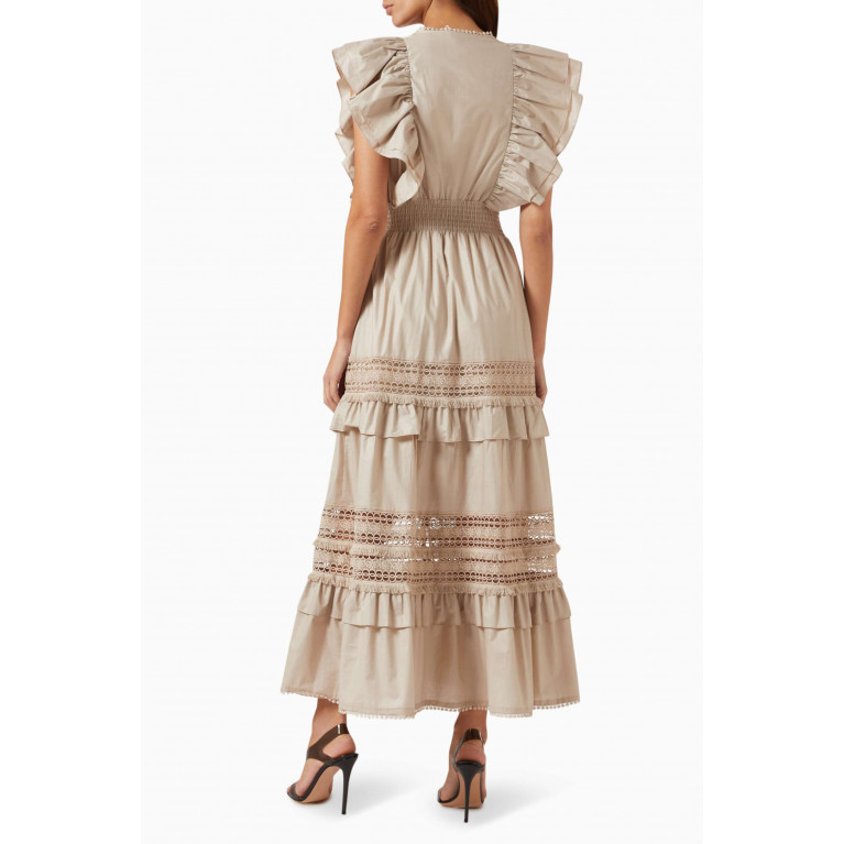 Serpil - Lace-trim Ruffled Maxi Dress