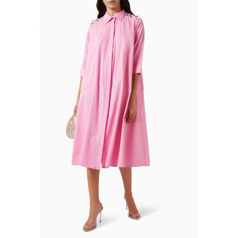 Serpil - Crystal-embellished Shirt Dress Pink