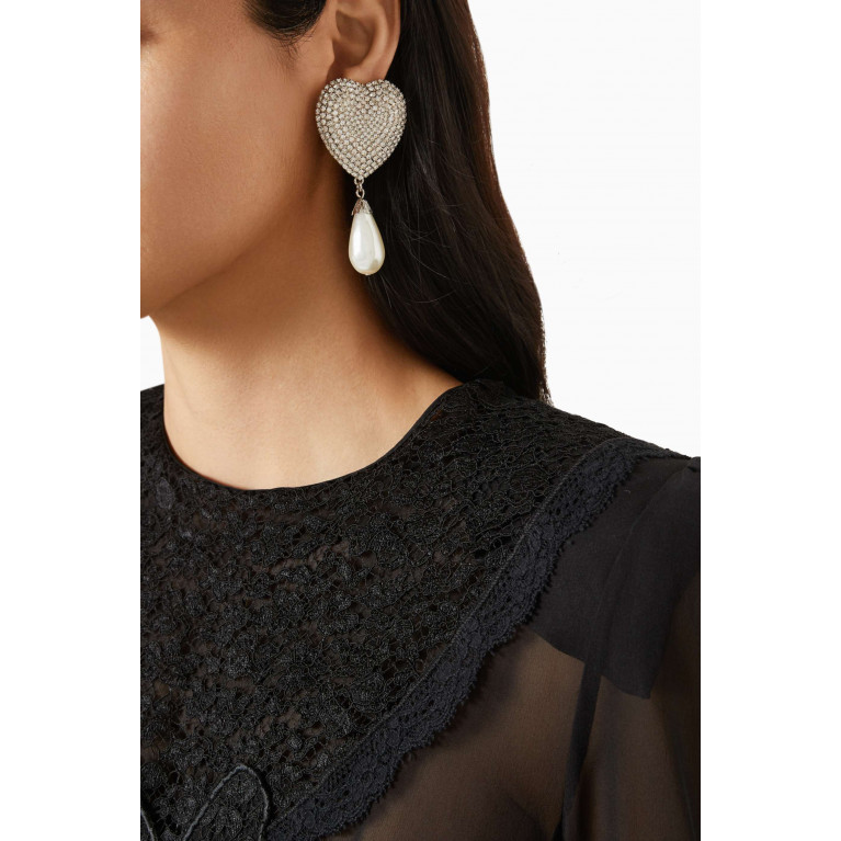 Alessandra Rich - Pearl Crystal Earrings