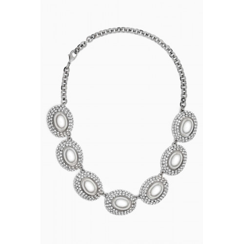 Alessandra Rich - Crystal Pearl Necklace