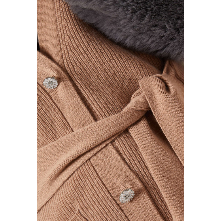 Izaak Azanei - Panelled Belted Cardigan in Merino Cashmere-blend