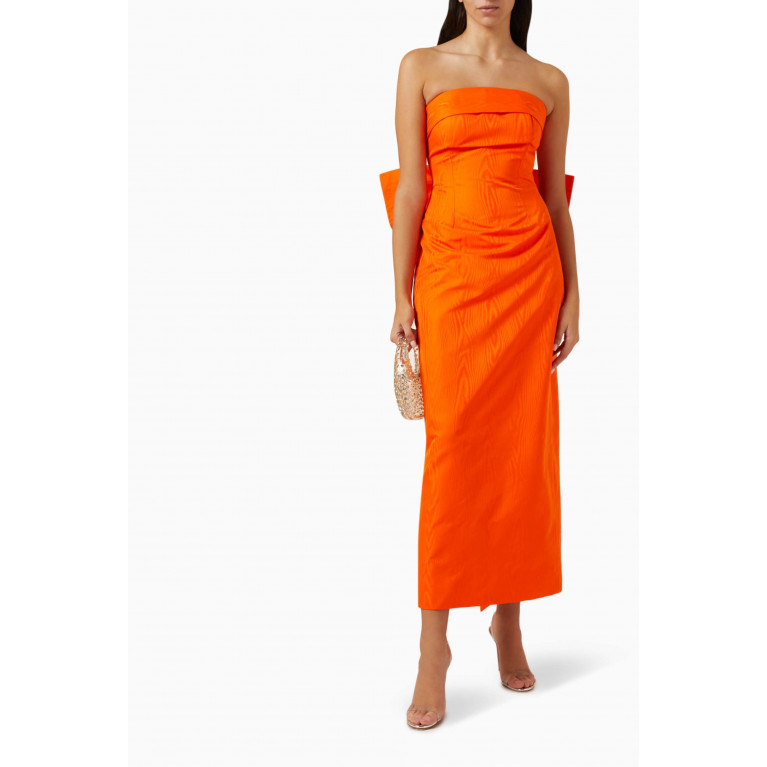 Yarn By FN - Strapless Bow Maxi Dress Orange