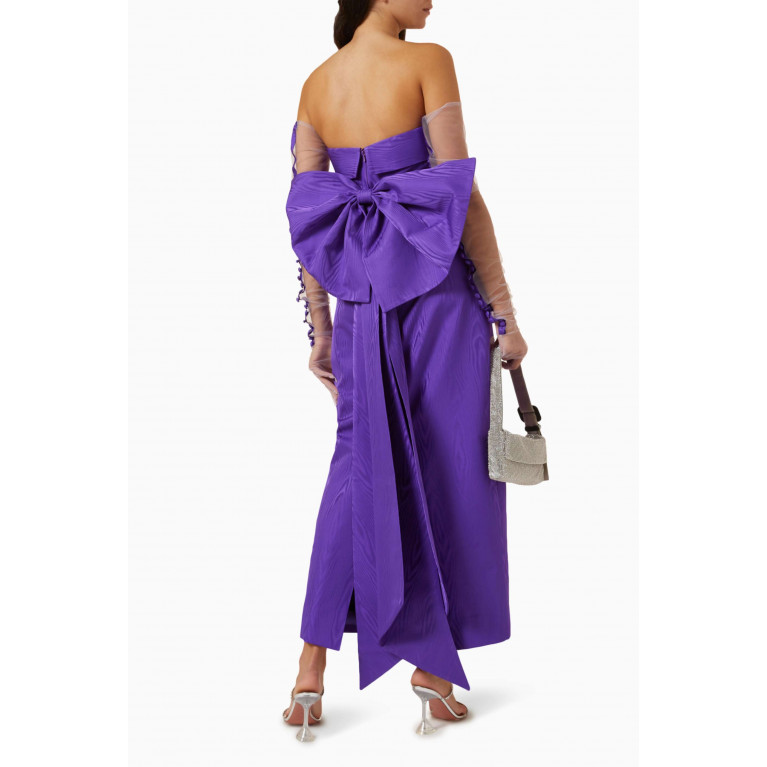 Yarn By FN - Strapless Bow Maxi Dress Purple