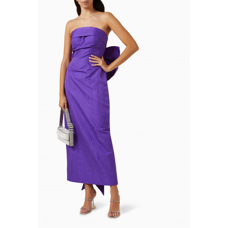 Yarn By FN - Strapless Bow Maxi Dress Purple