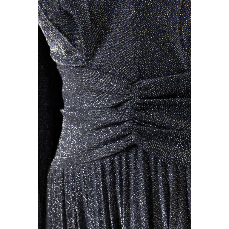 NASS - Cut-out Pleated Dress in Lurex-nylon Grey