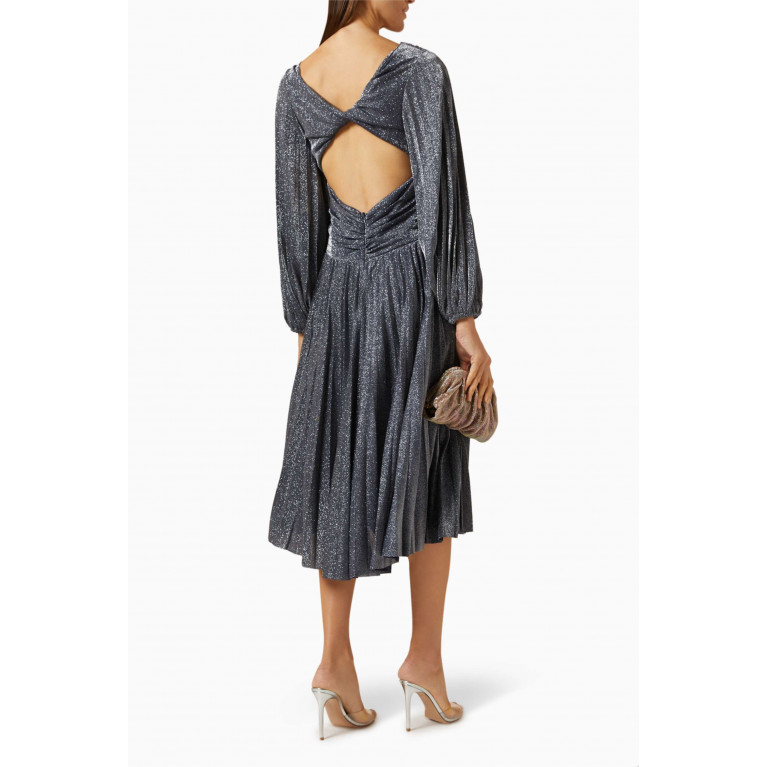 NASS - Cut-out Pleated Dress in Lurex-nylon Grey